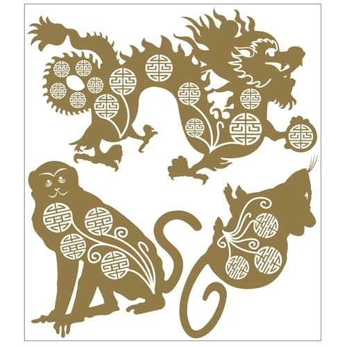 Astrologische Vrienden Sticker (The Competitors: Draak/Aap/Rat)