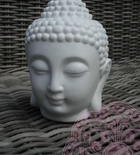 Geuroliebrander Thaise Boeddha hoofd (Wit)