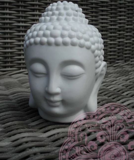 Geuroliebrander Thaise Boeddha hoofd (Wit)