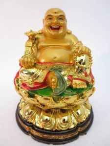 Boeddha Goud Zittend op Lotus met Yuni