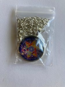 Gelukshanger met Hexagram (blauw) - Afbeelding 2